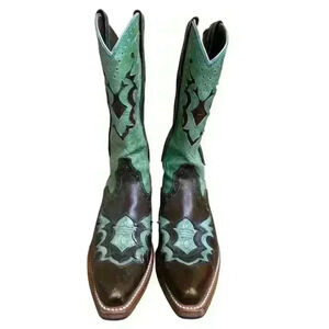 Ariat Women's Rienda Performance Boot 10009552 Brown/Teal Size 6.5